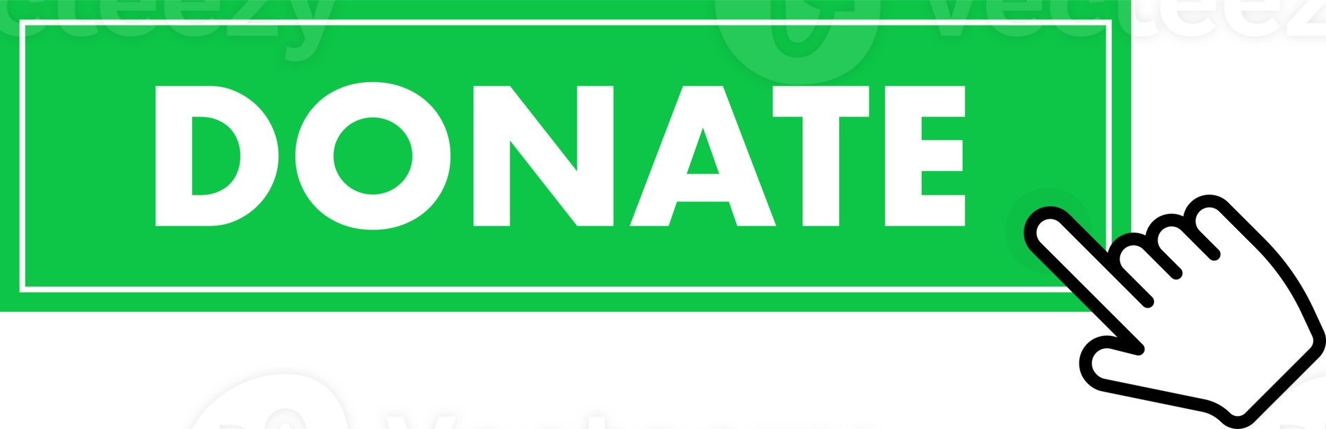 Set of Donate button. Hand pointer clicking. Donate web buttons png