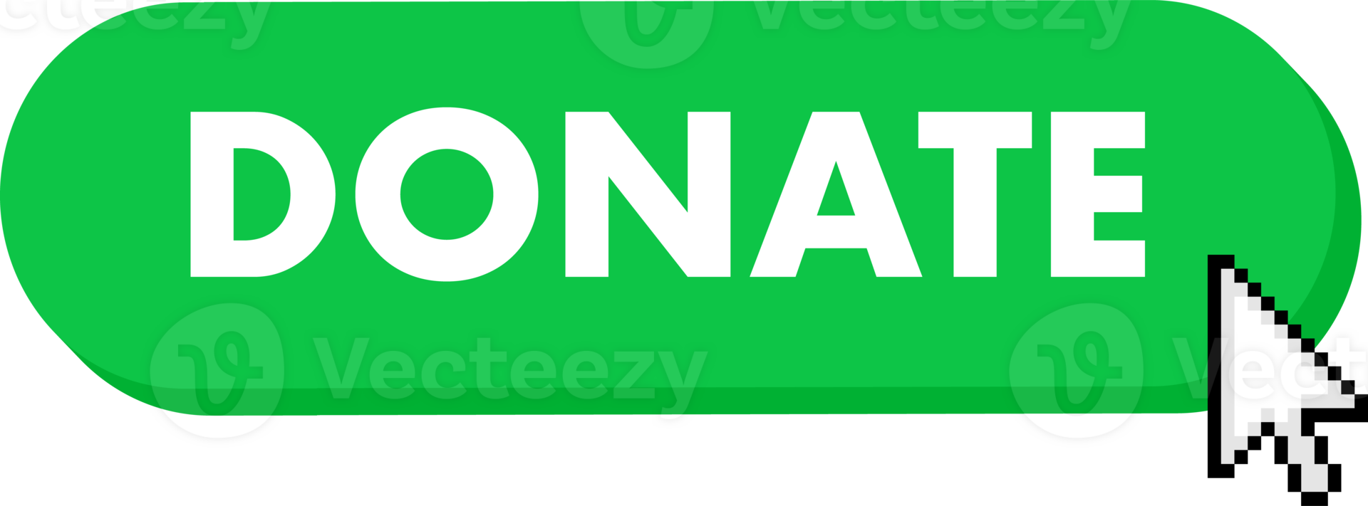 Set of Donate button. Hand pointer clicking. Donate web buttons png