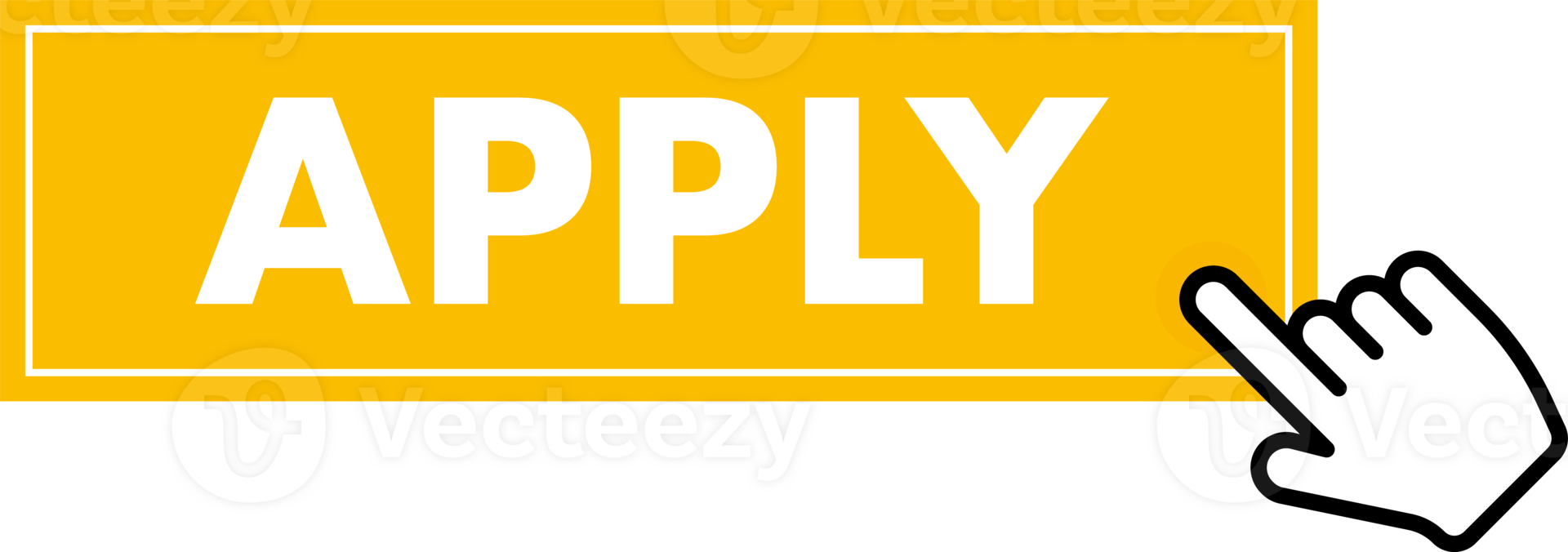 Set of Apply button. Hand pointer clicking. Apply web buttons png