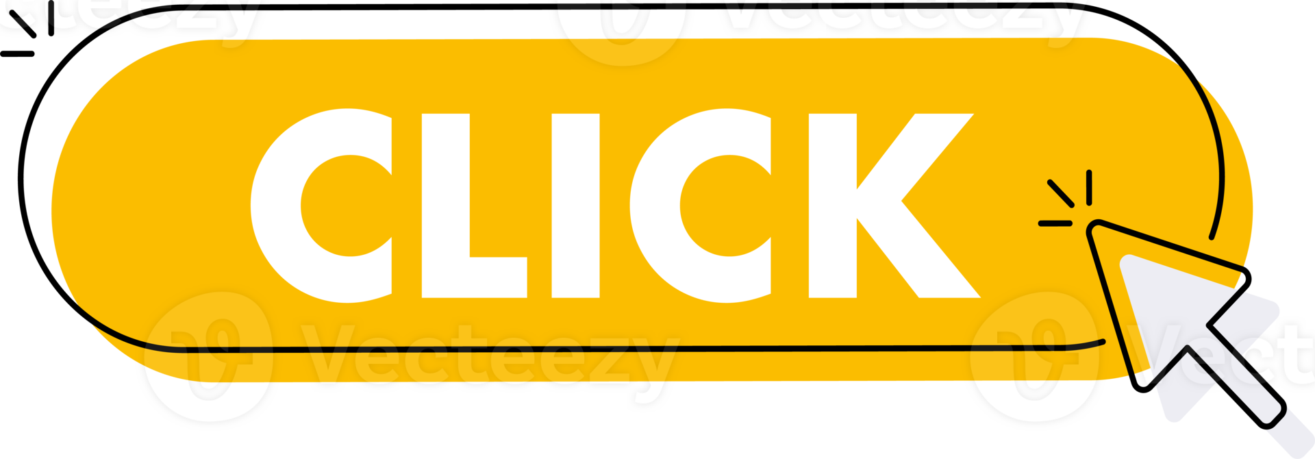 Set of Click button. Hand pointer clicking. Click web buttons png