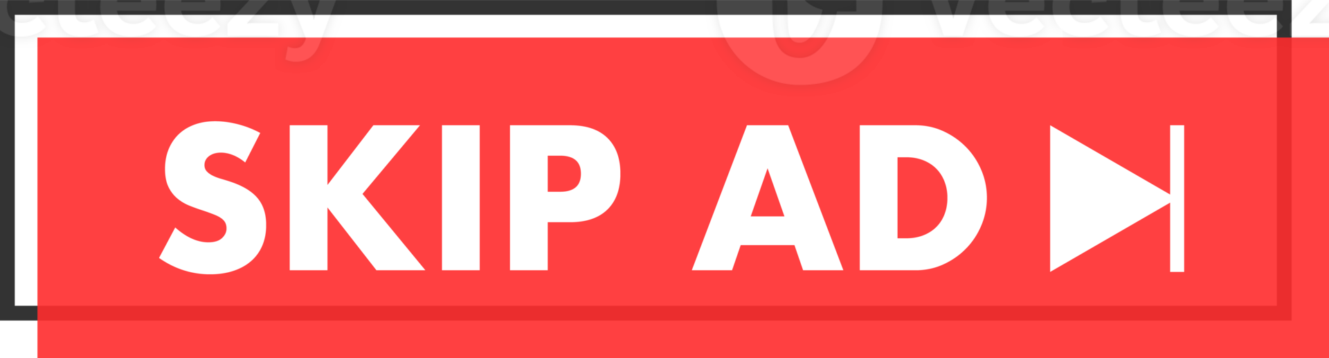 Set of Skip ad button. Hand pointer clicking. Skip ad web buttons png