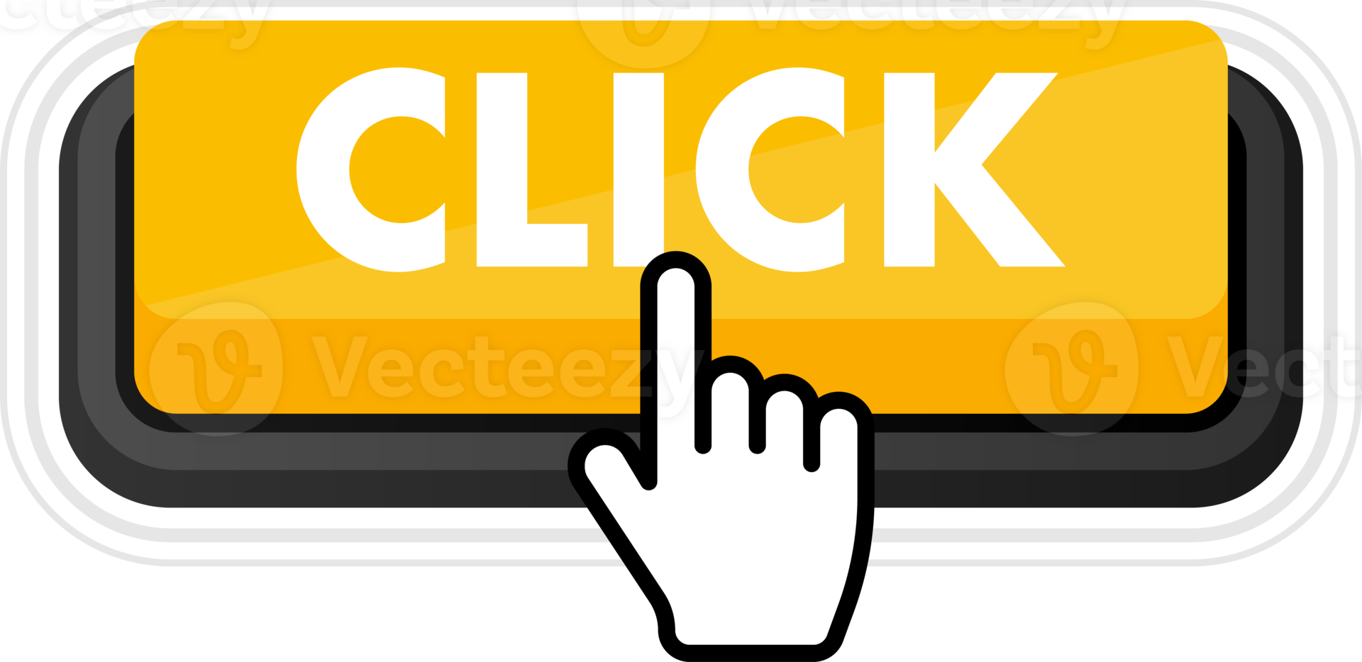 Set of Click button. Hand pointer clicking. Click web buttons png
