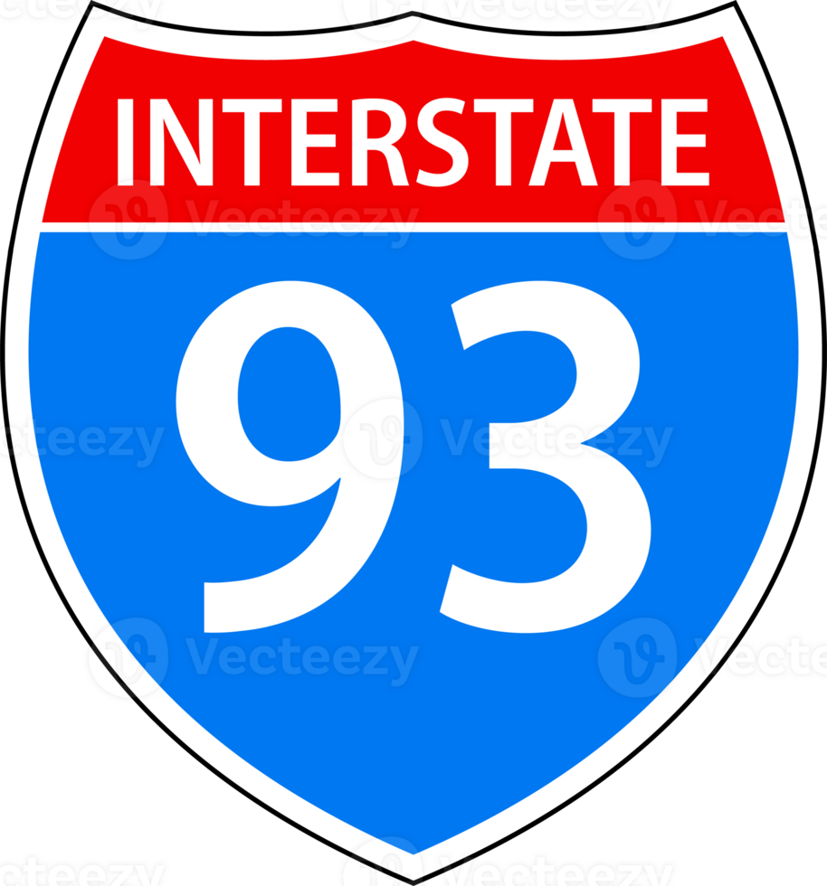 Set Blank American Interstate Highway sign. United States Highway shield png