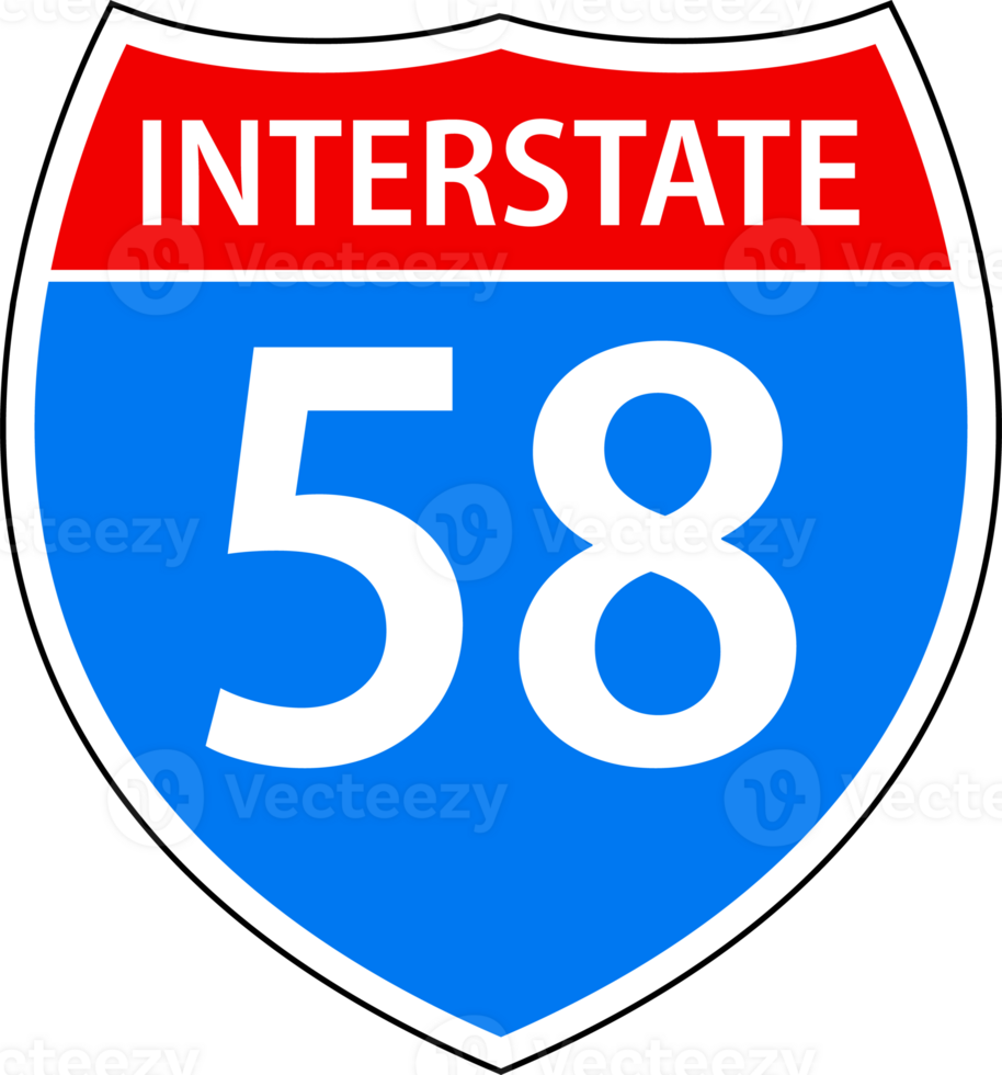 Set Blank American Interstate Highway sign. United States Highway shield png