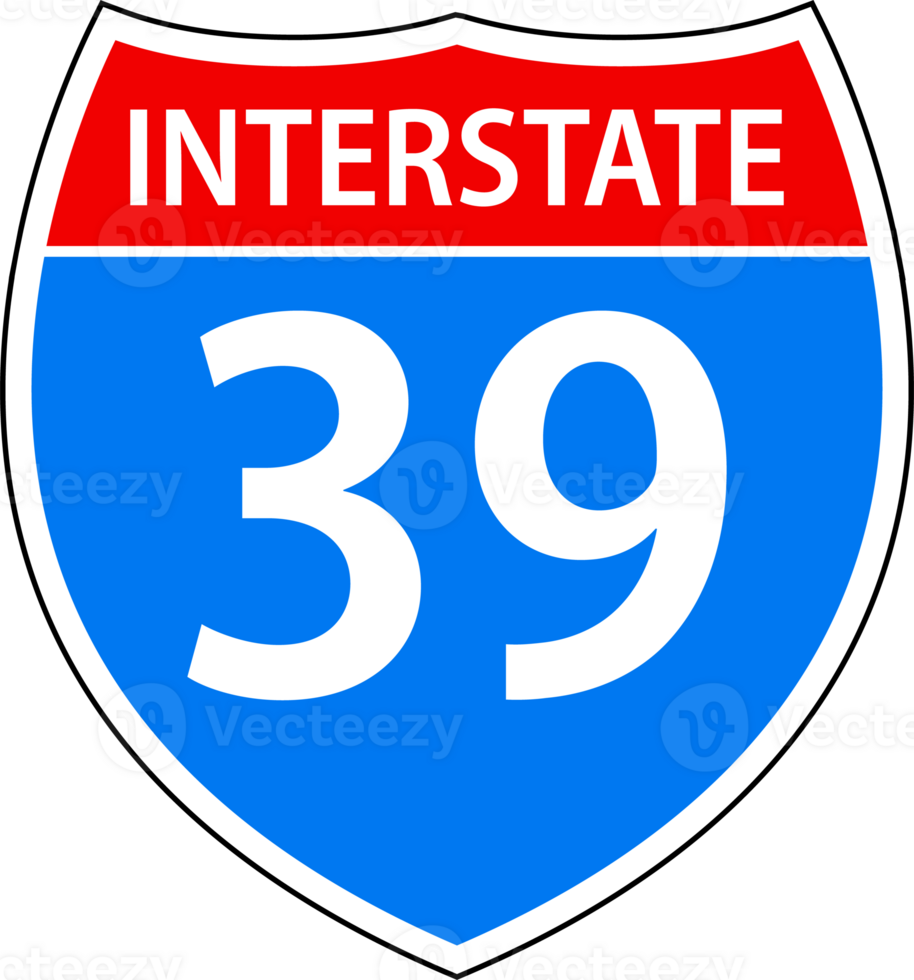 Set Blank American Interstate Highway sign. United States Highway shield png