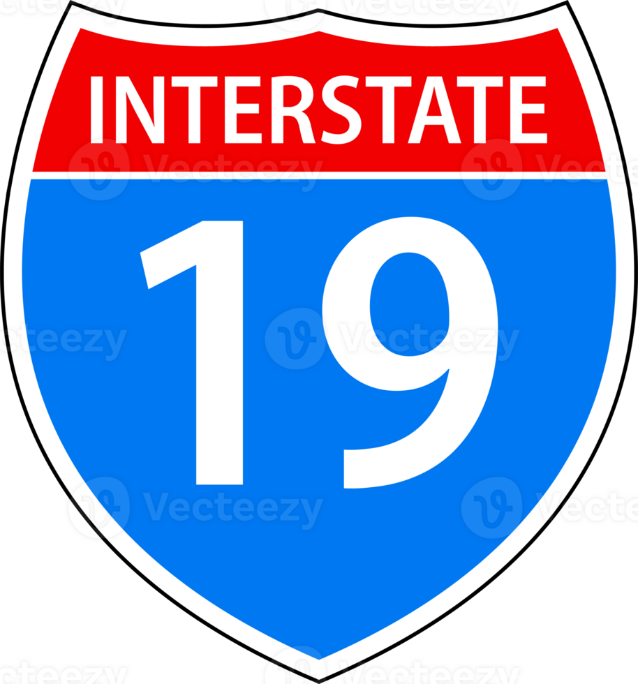 Set Blank American Interstate Highway sign. United States Highway shield png