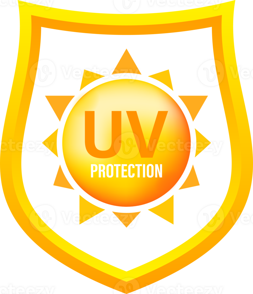 Vibrant illustration of a shiny gold shield with a stylized png