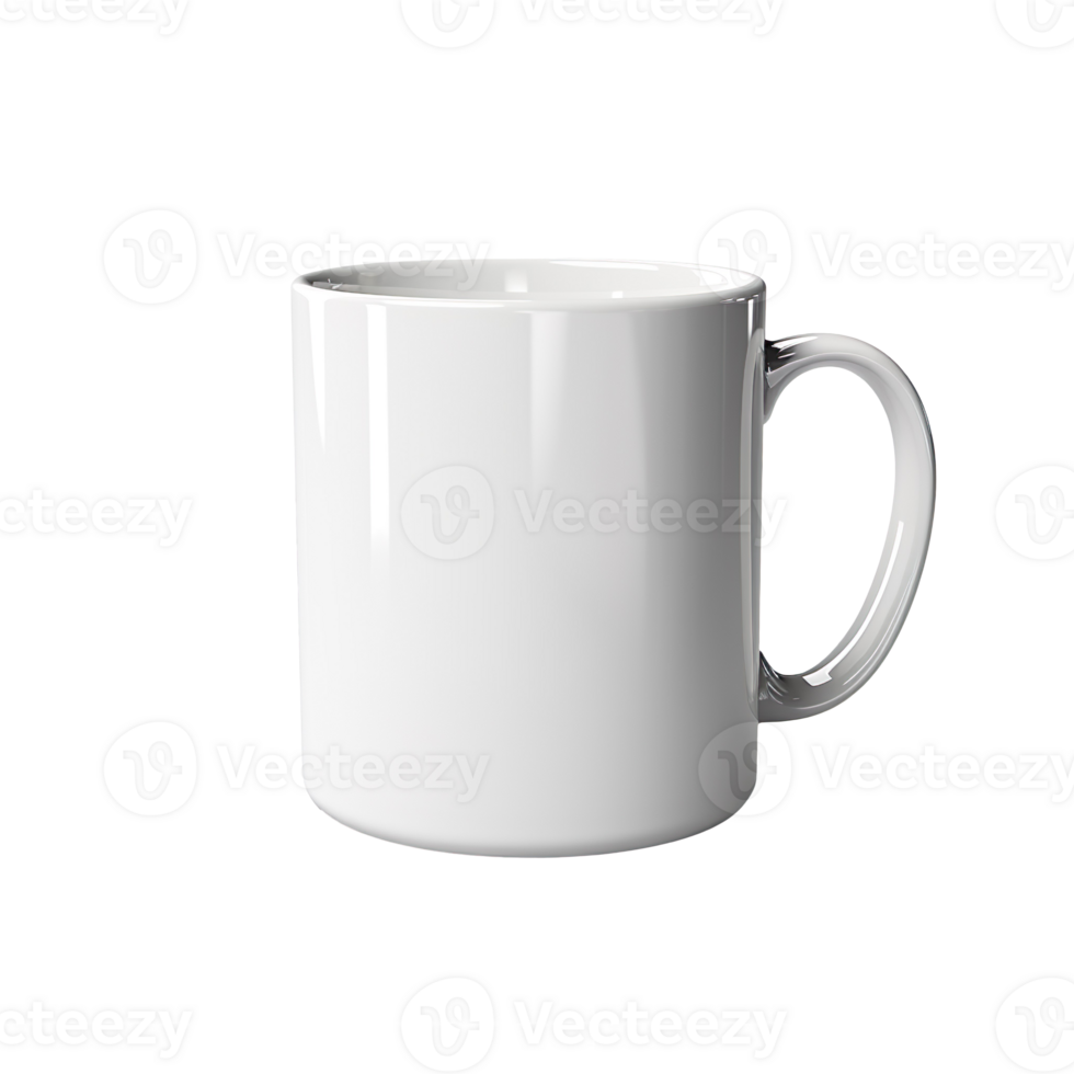 Blank white mug isolated on transparent background png