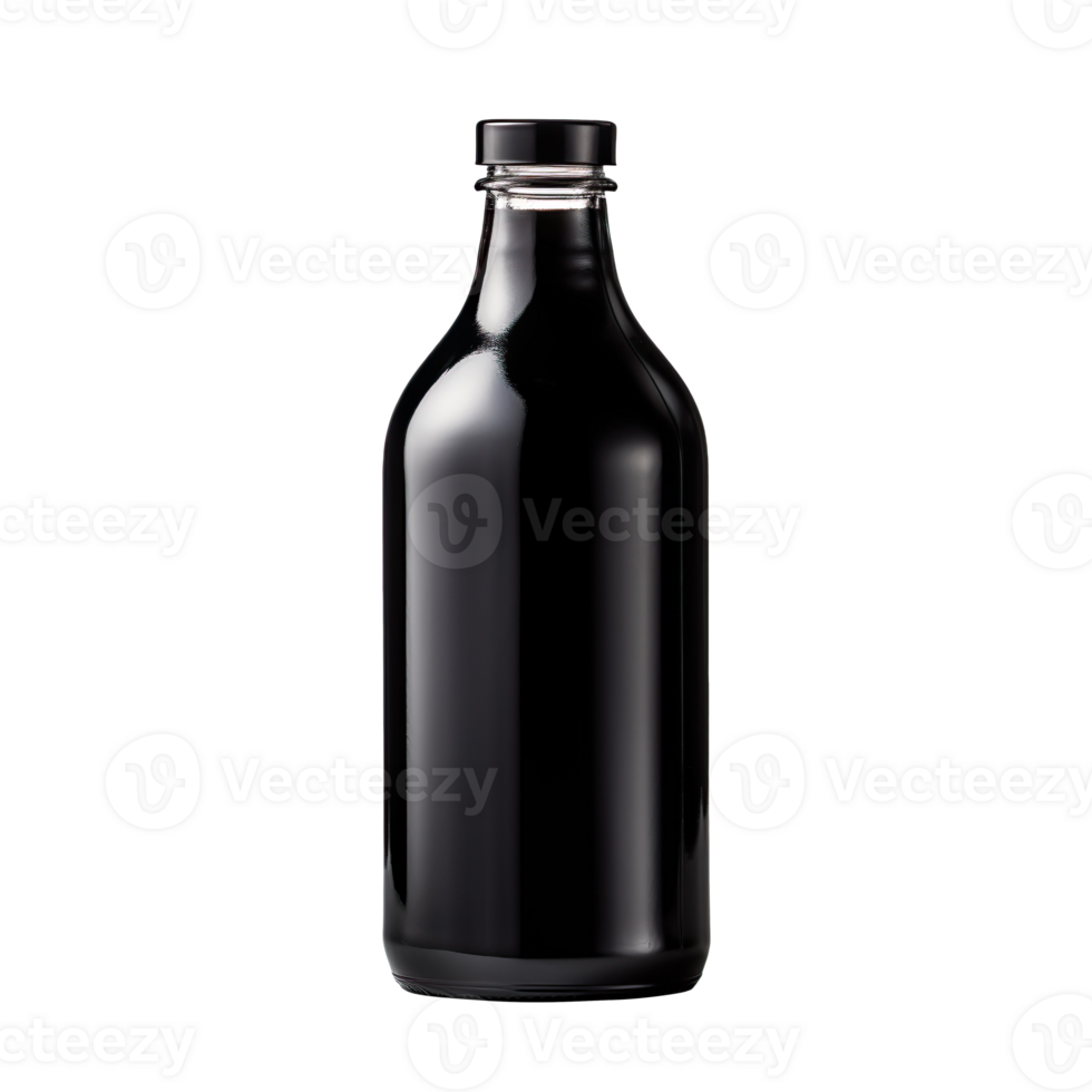 black bottle isolated on transparent background png