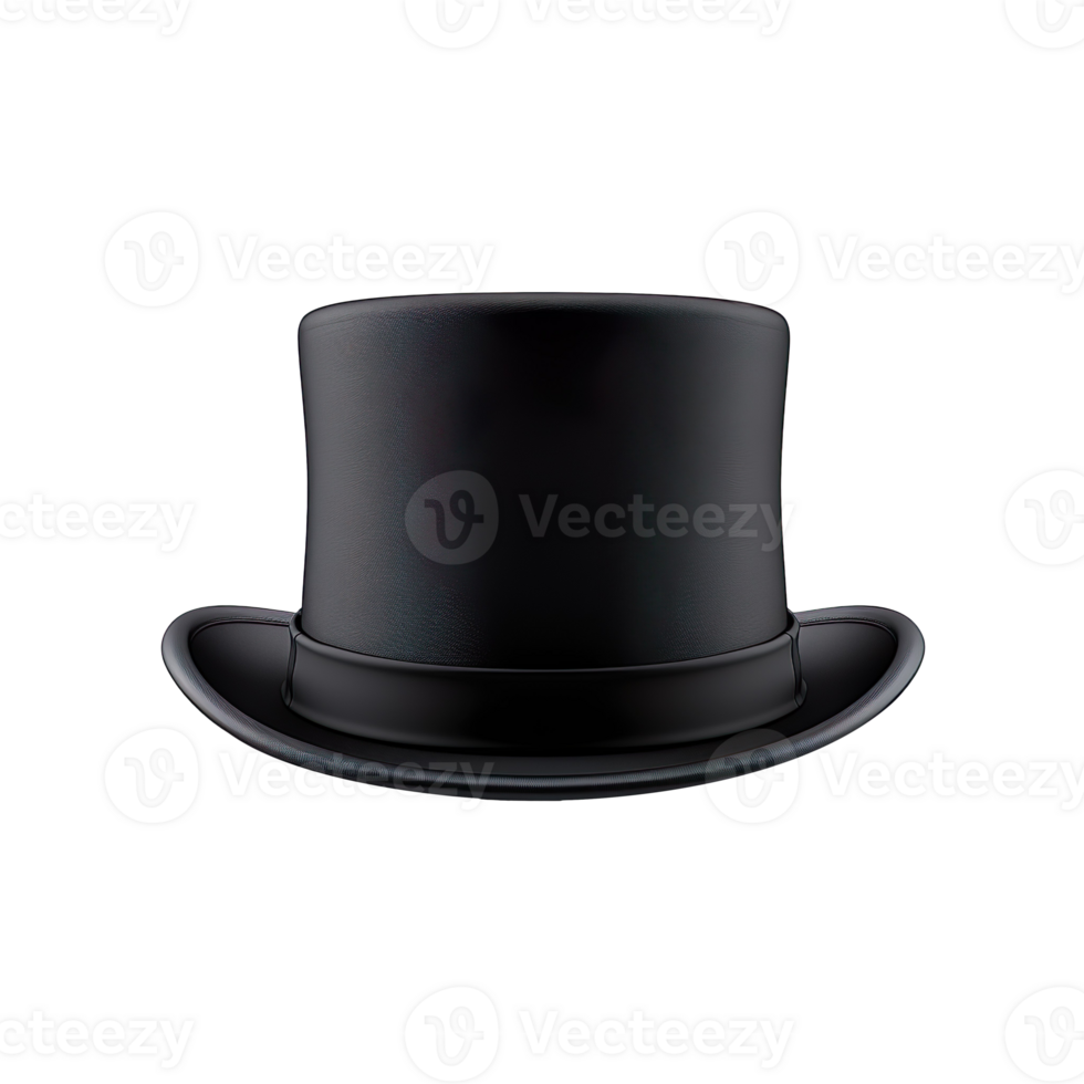 Black top hat isolated on transparent background png