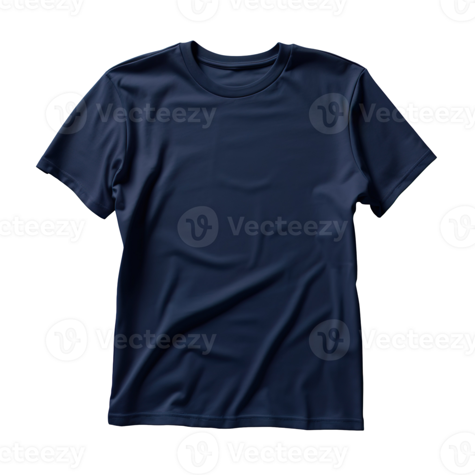 blank navy blue t shirt isolated on transparent background png