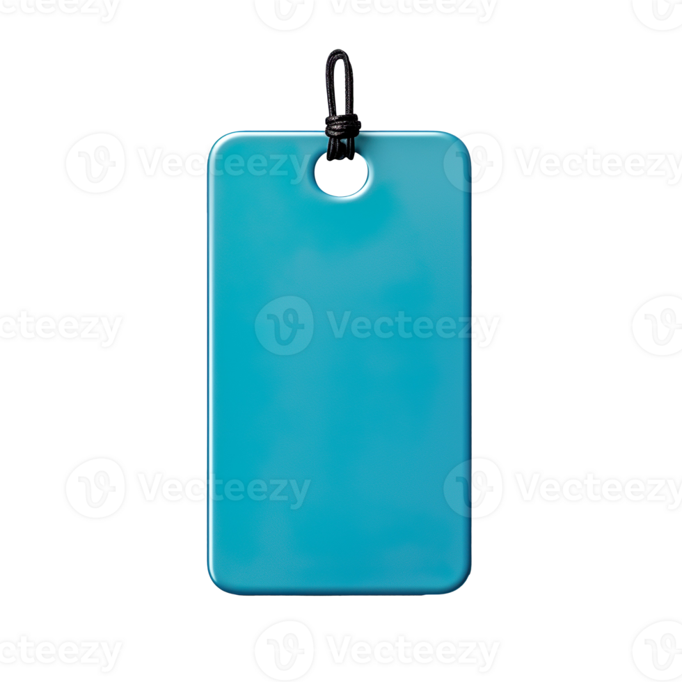 Blue blank price label tag isolated on transparent background png