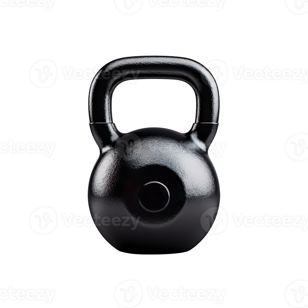 Black kettlebell isolated on transparent background png