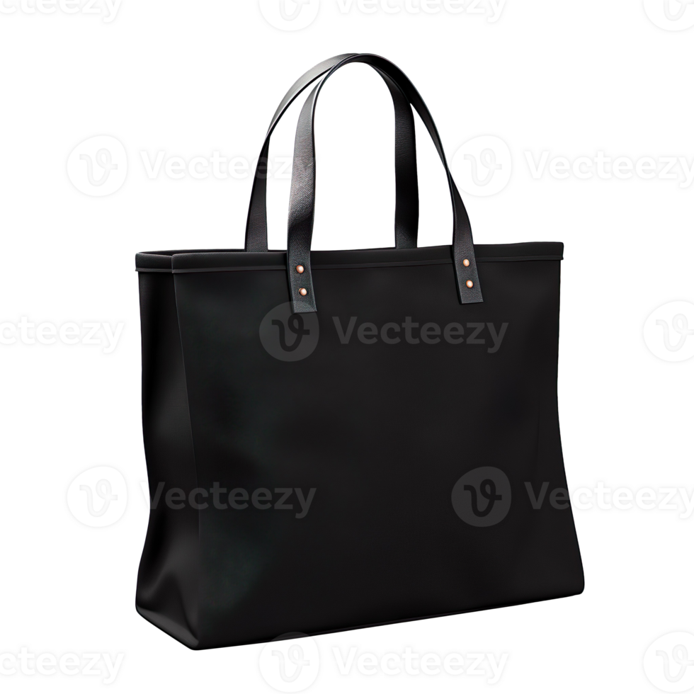 Black canvas bag isolated on transparent background png