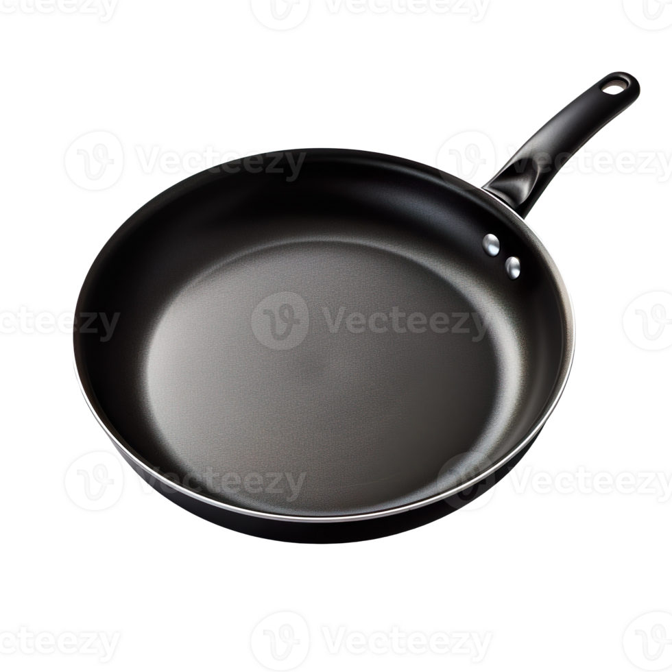 black frying pan isolated on transparent background png