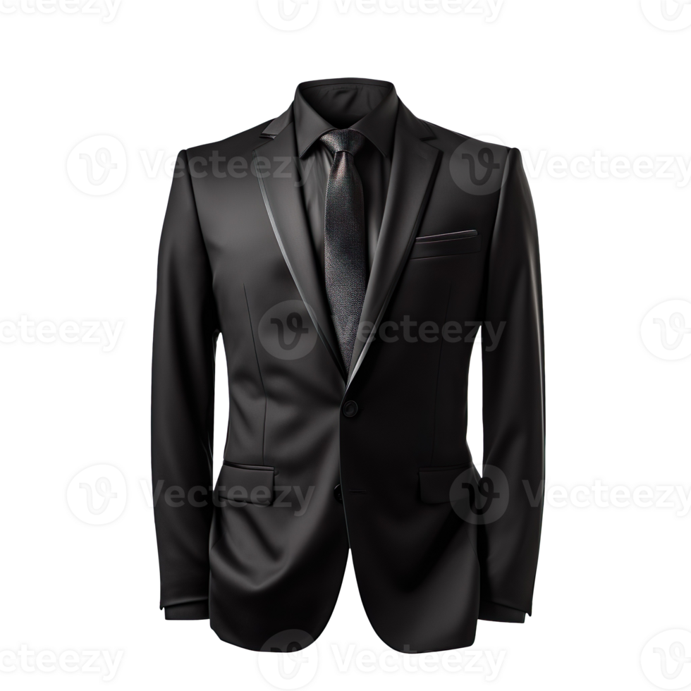 Black suit isolated on transparent background png