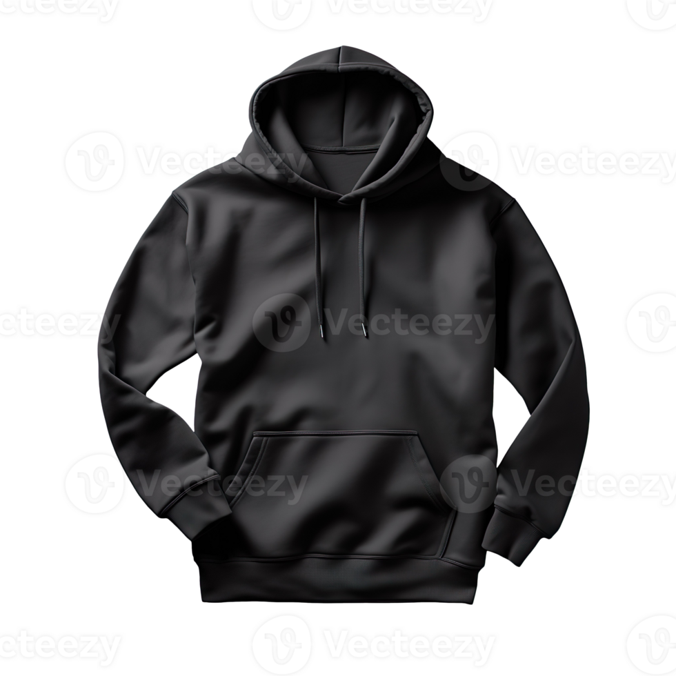 Black hoodie isolated on transparent background png