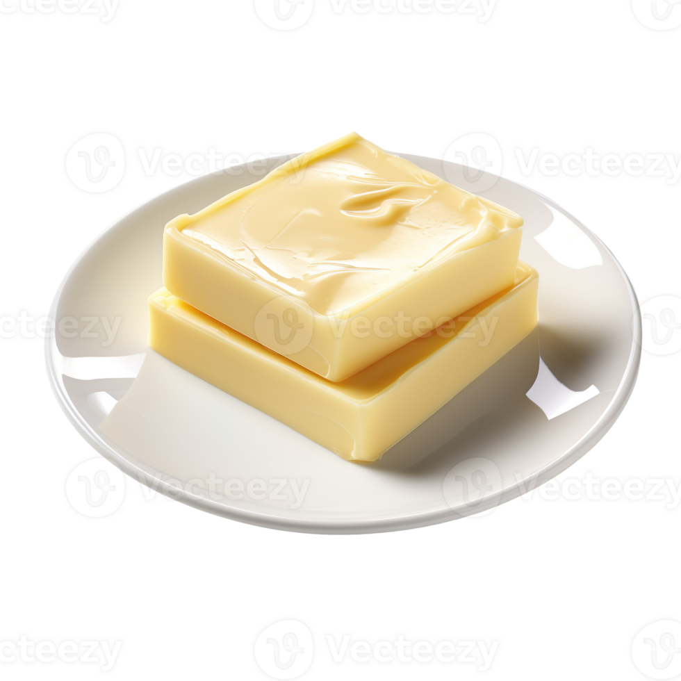 butter in ceramic plate isolated on transparent background png