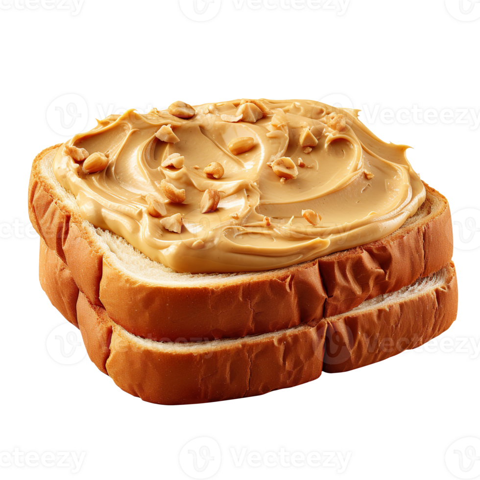 Bread with peanut butter isolated on transparent background png