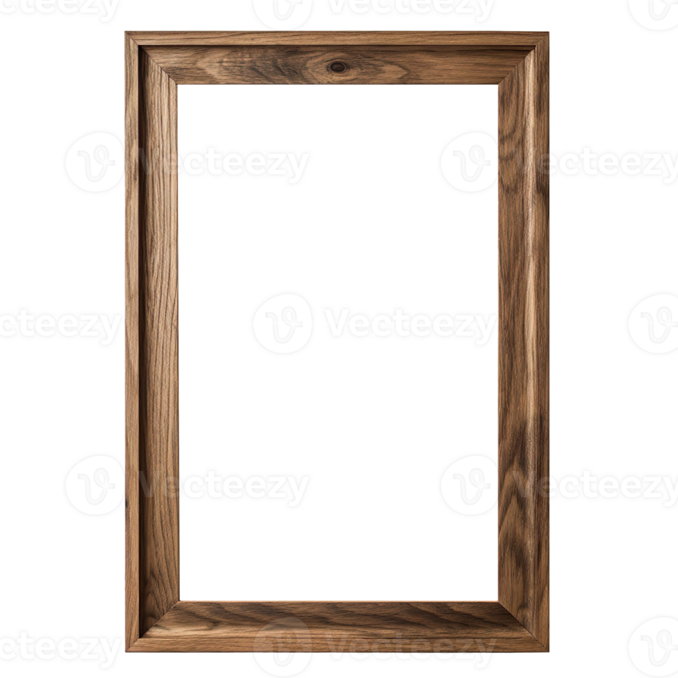 Brown wooden vertical frame isolated on transparent background png