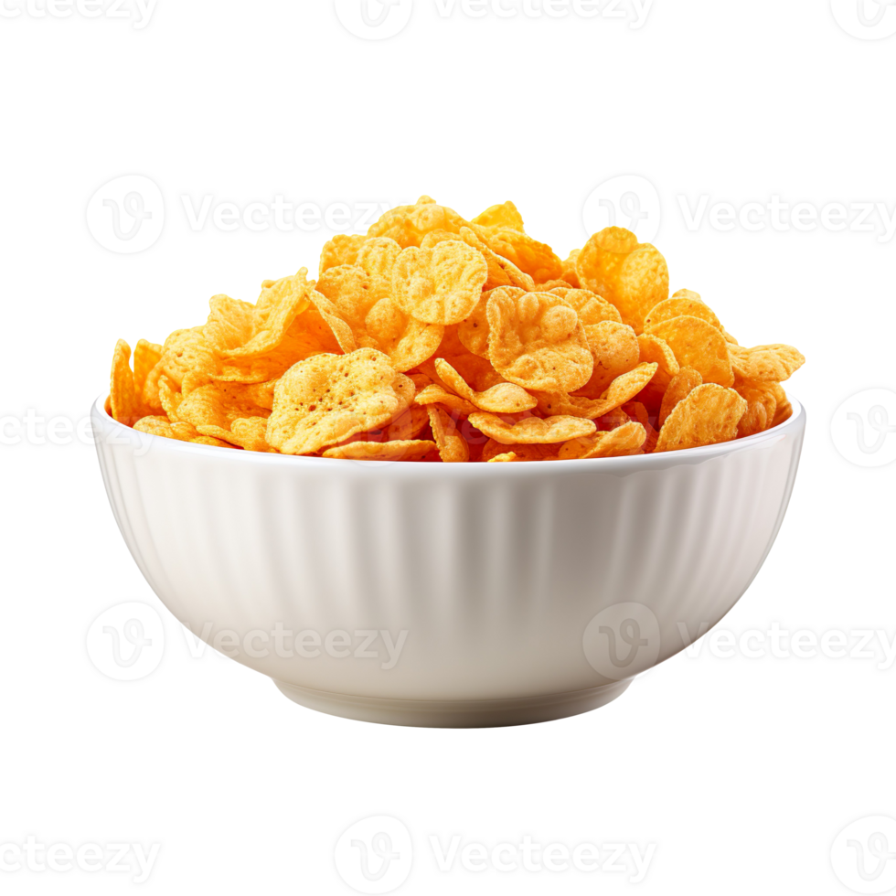 Bowl with cornflakes isolated on transparent background png