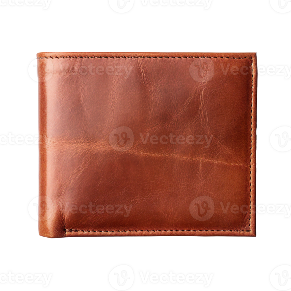 Brown leather wallet isolated on transparent background png