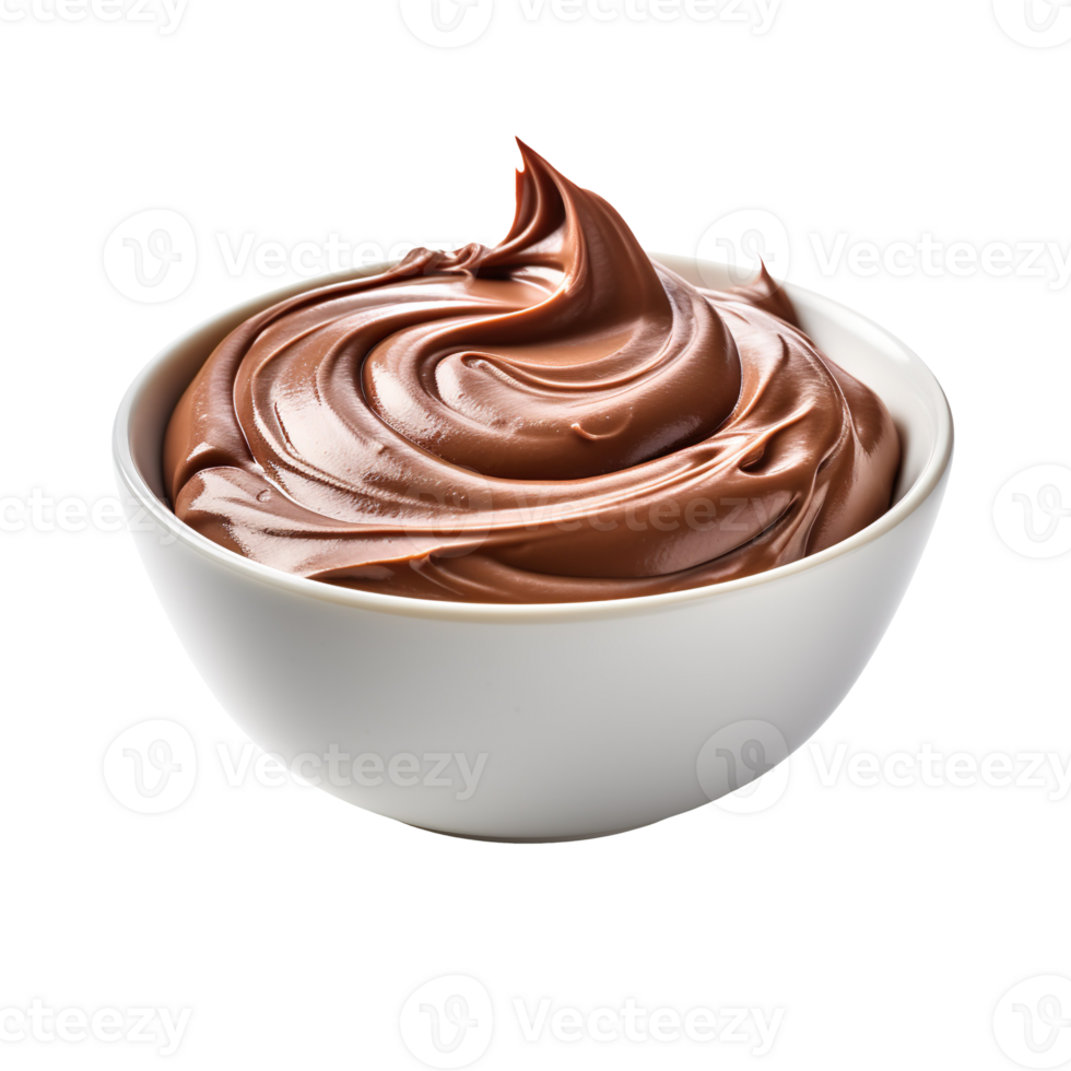 Bowl of chocolate paste isolated on transparent background png