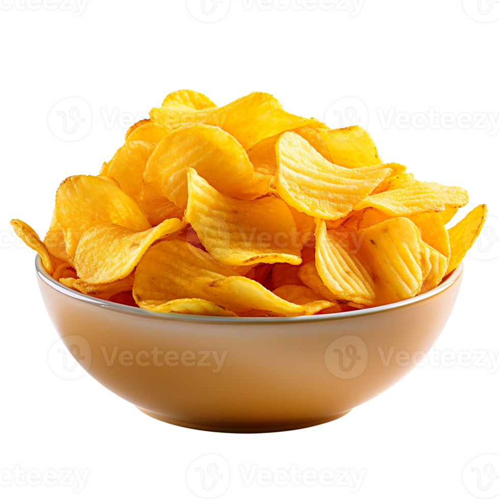 bowl of chips isolated on transparent background png