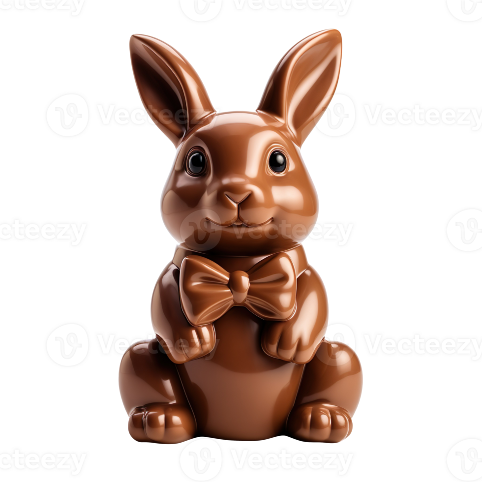Chocolate easter bunny isolated on transparent background png