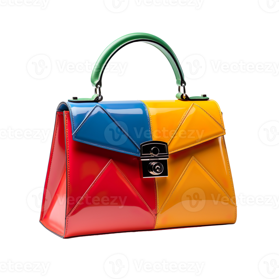 Colorful handbag isolated on transparent background png
