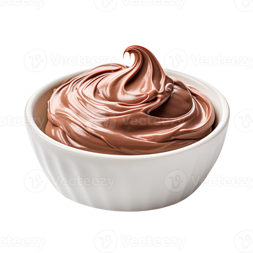 chocolate cream in a bowl isolated on transparent background png