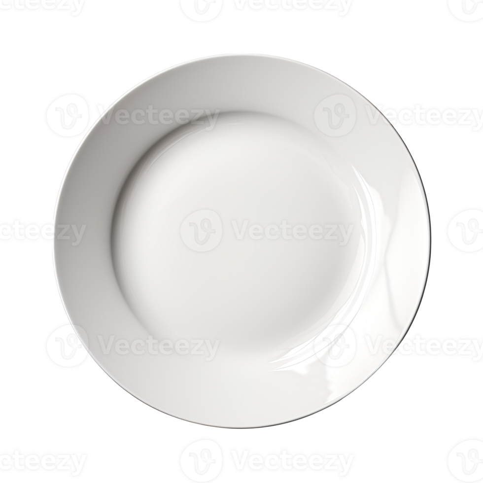 Empty ceramic plate isolated on transparent background png