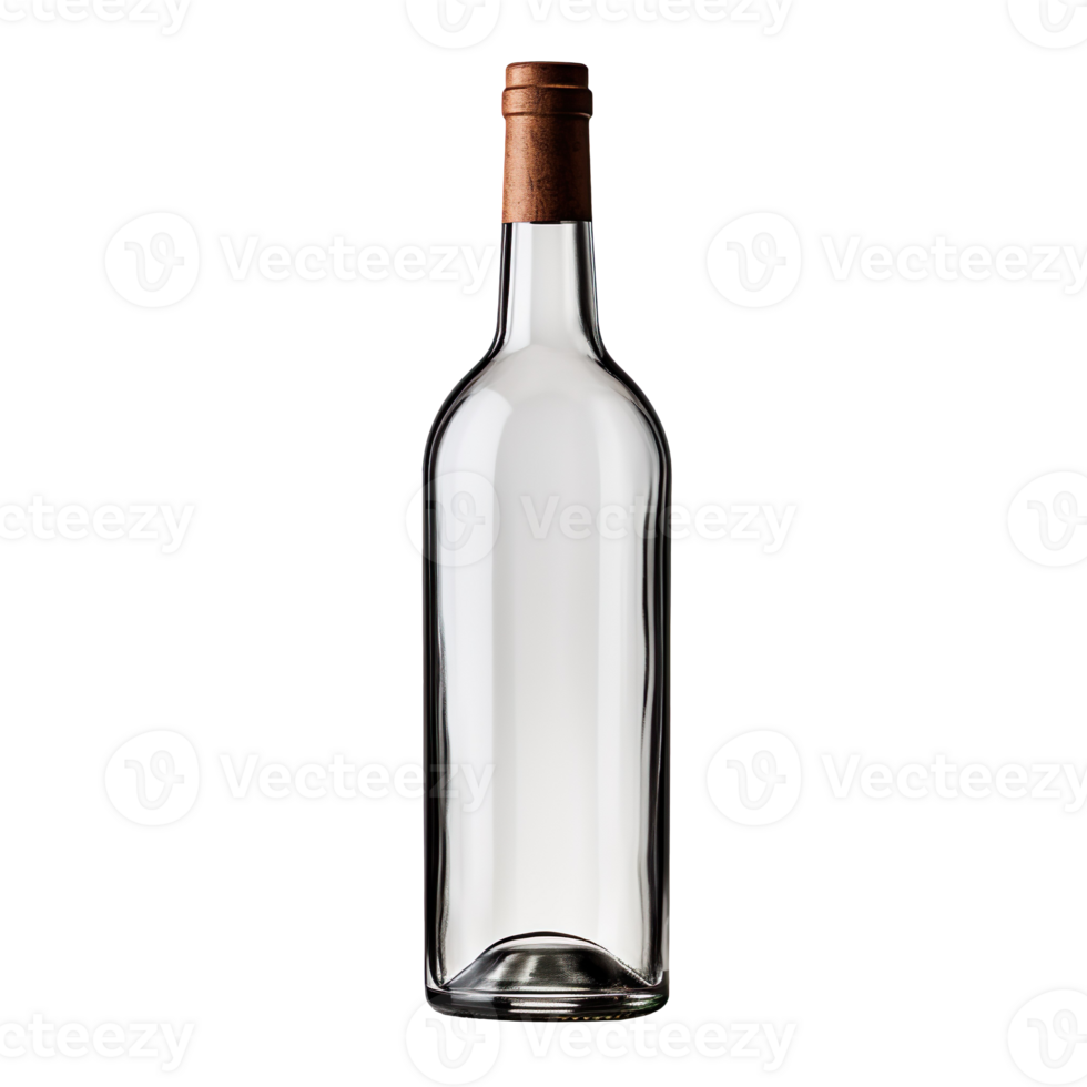 empty wine bottle isolated on transparent background png