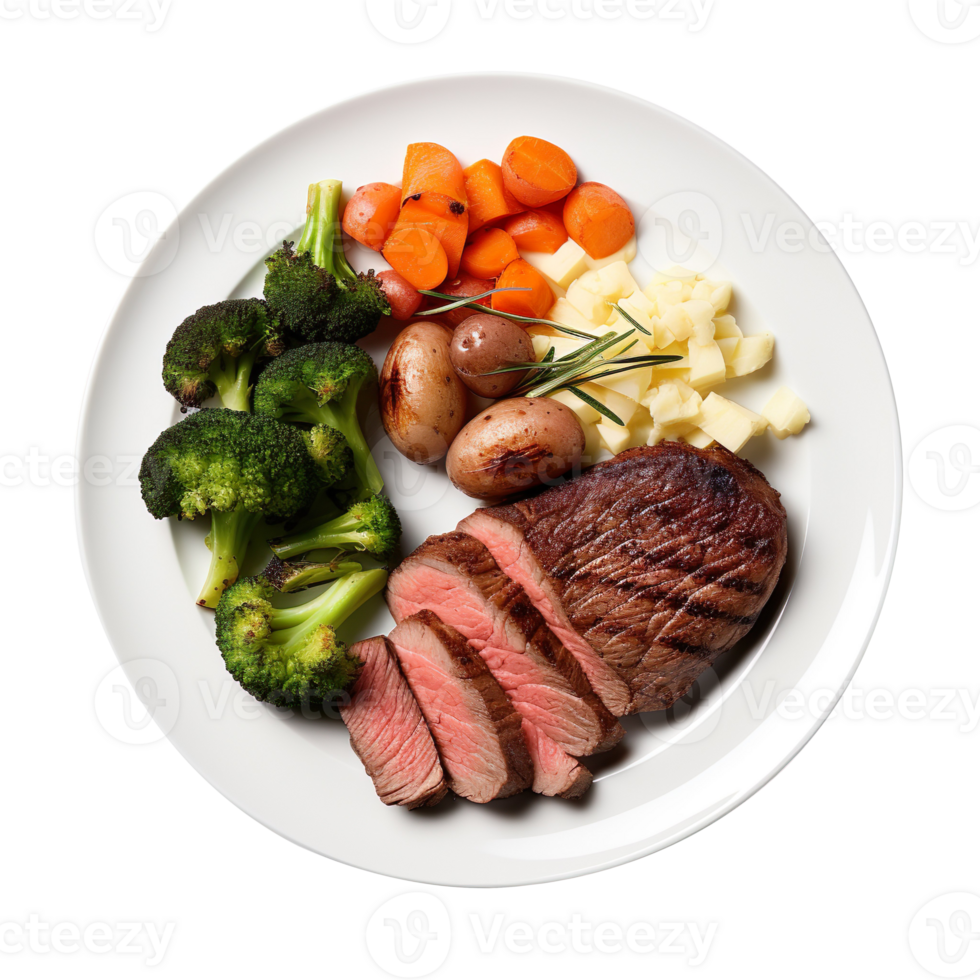 Dinner on a Plate isolated on transparent background png
