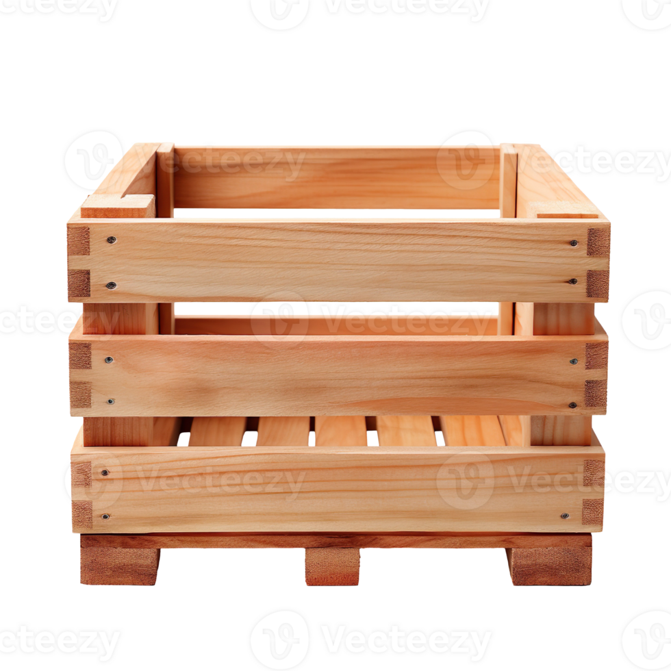 Empty wooden crate isolated on transparent background png