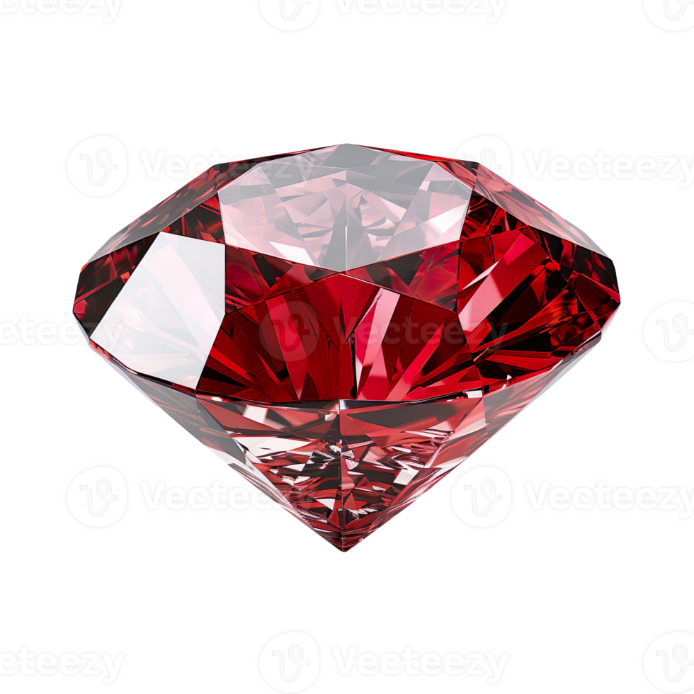 diamond on red isolated on transparent background png
