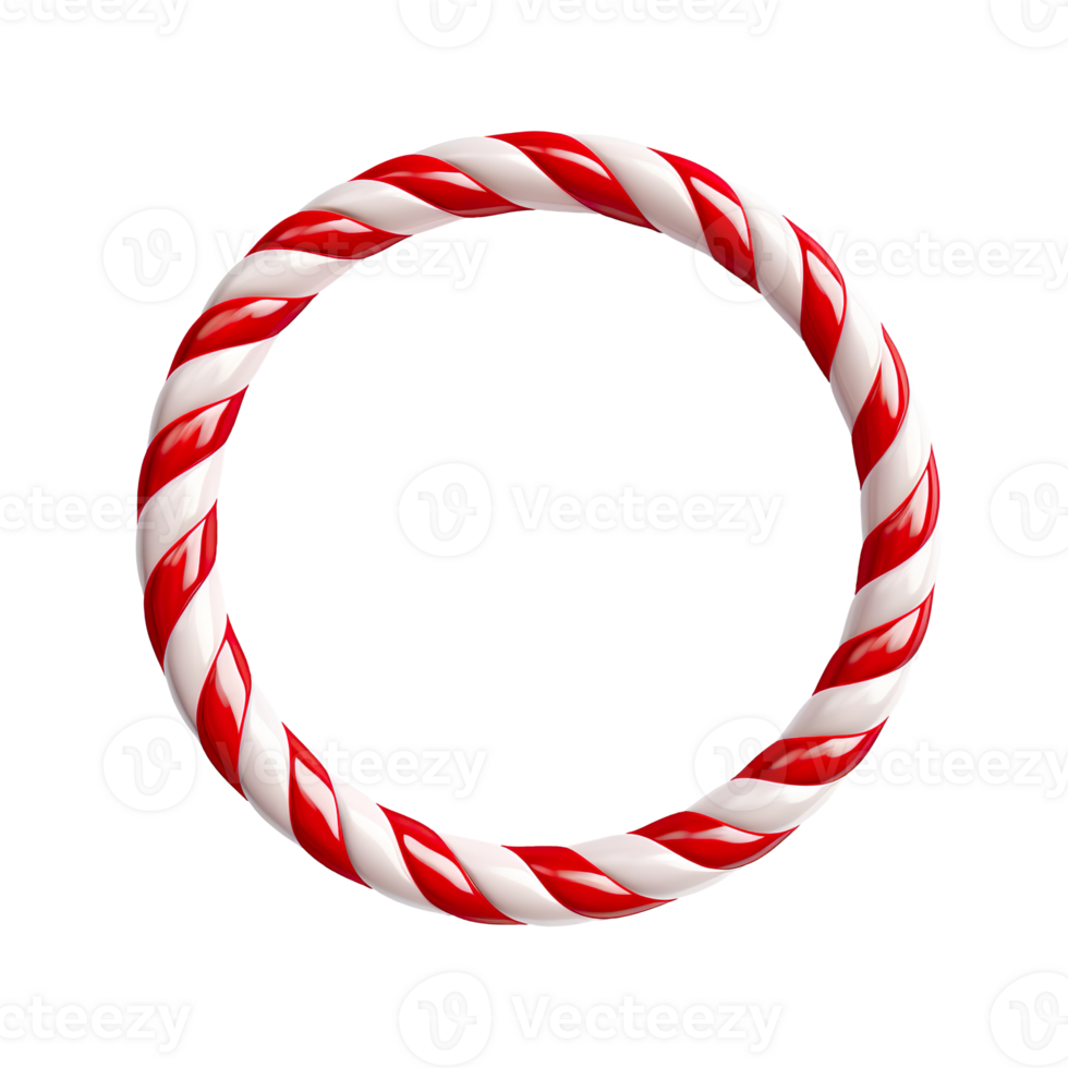 Frame made of candy cane isolated on transparent background png