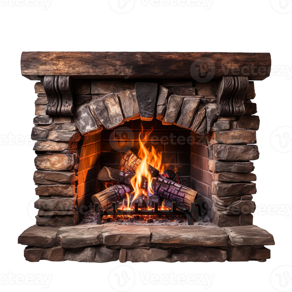 Fireplace isolated on transparent background png