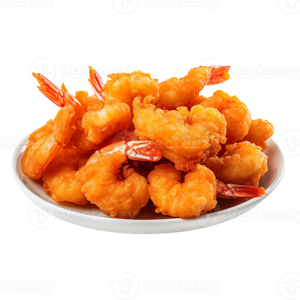 Fried shrimp isolated on transparent background png