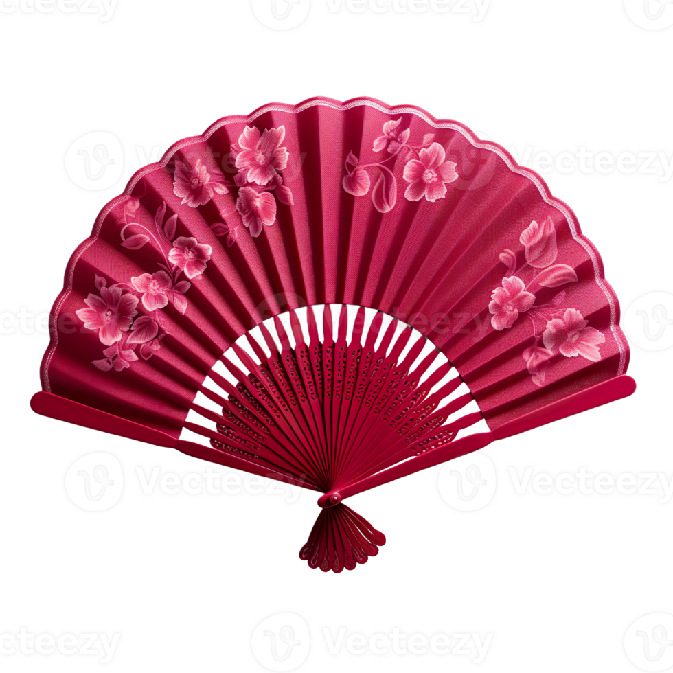 Folding Hand Fan isolated on transparent background png