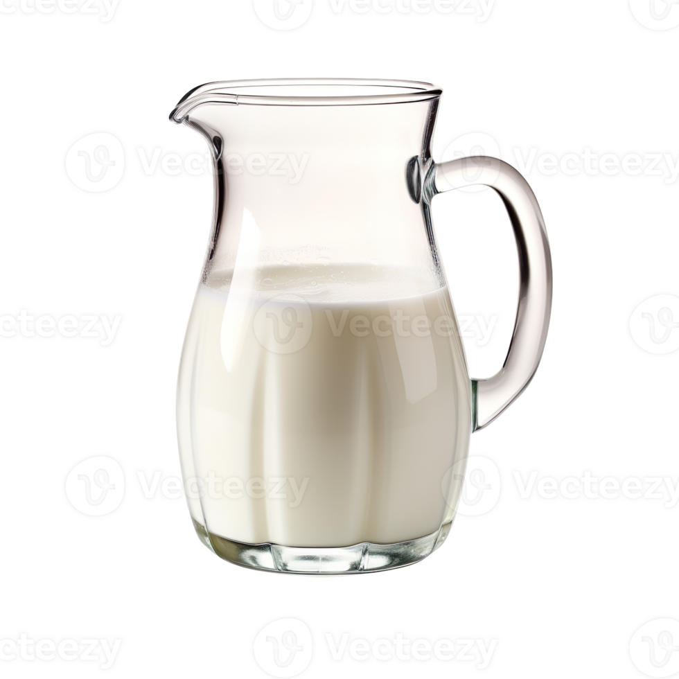 Glass jug of fresh milk isolated on transparent background png