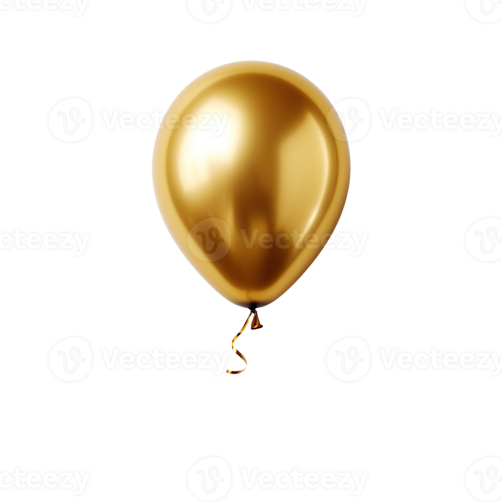 gold balloon isolated on transparent background png