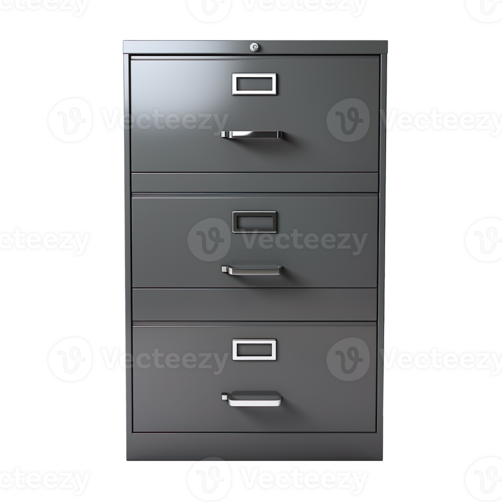 Gray Filing Cabinet isolated on transparent background png