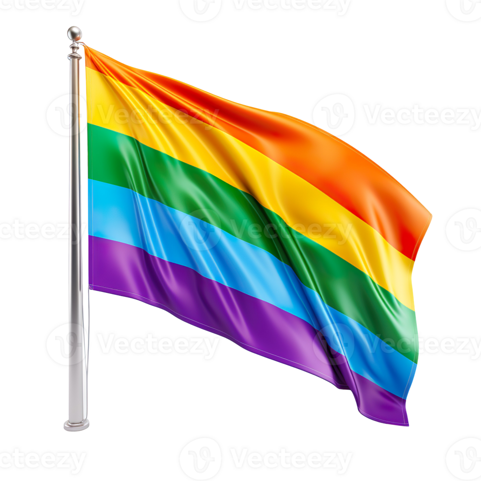 Gay pride rainbow flag isolated on transparent background png