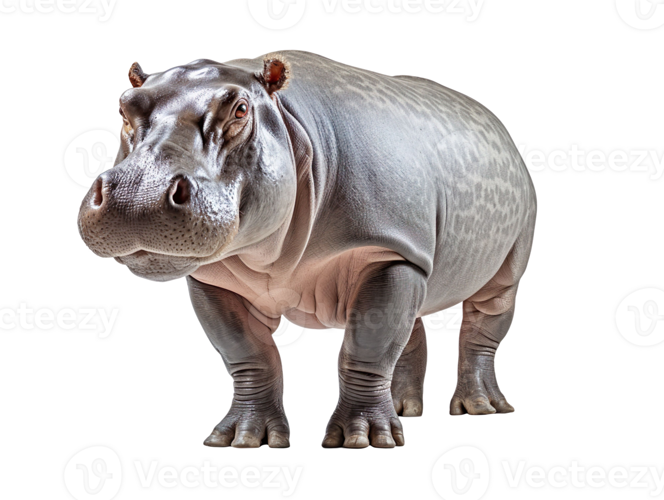 Full body of hippopotamus isolated on transparent background png