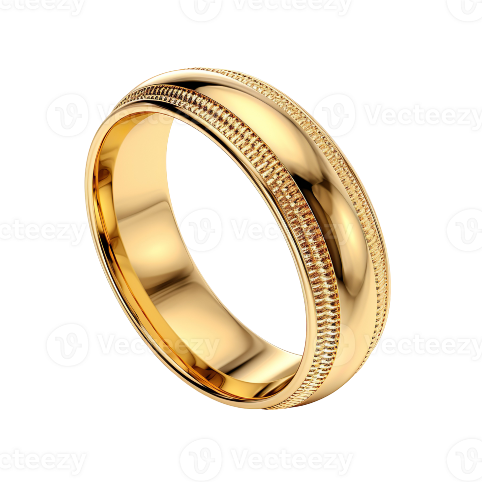 Gold ring isolated on transparent background png