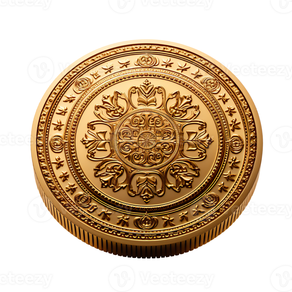 gold coin isolated on transparent background png