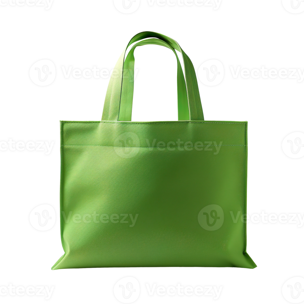 green canvas shopping bag isolated on transparent background png
