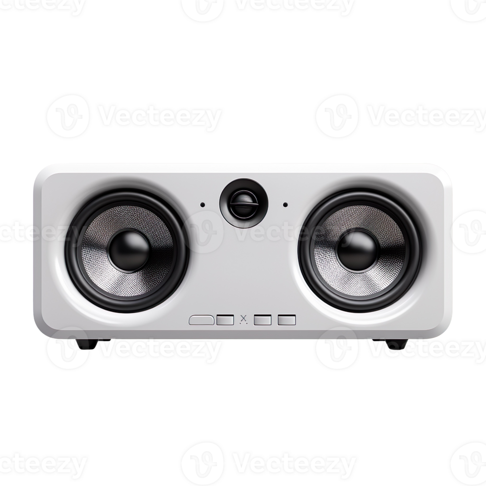 horizontal rectangular music speaker isolated on transparent background png