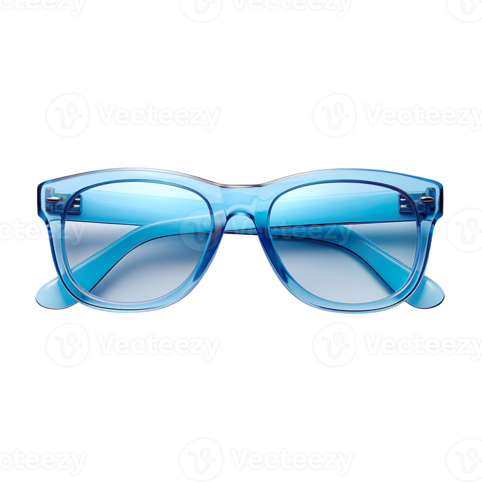 Light blue frame sunglasses isolated on transparent background png